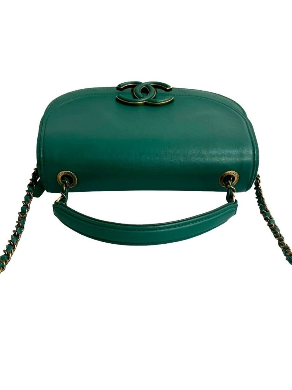 Chanel Card Seal Number 23 Coco Cab Jumbo CC Logo Calf Leather Chain Shoulder - Picture 4 of 8